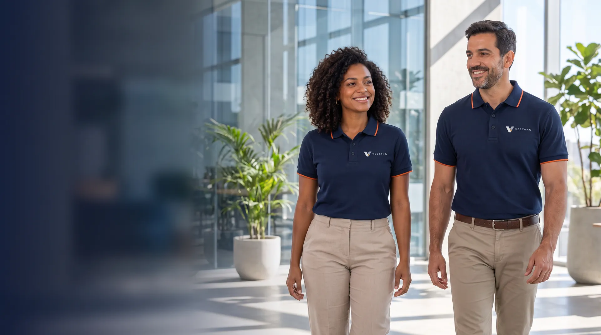 Pessoas vestindo Polo Corporativa Masculina Vestano
