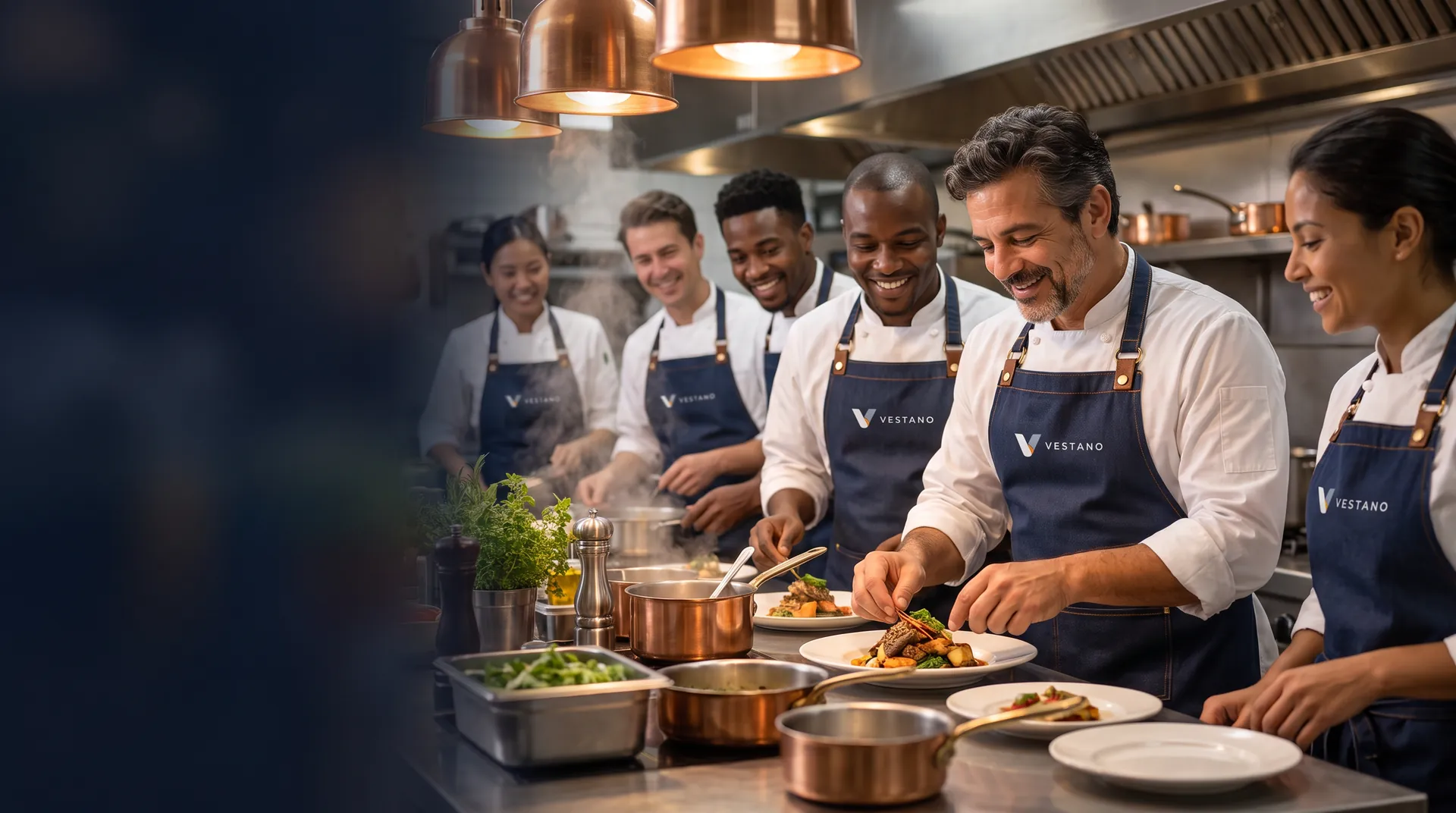 Pessoas vestindo Avental Chef Masculino Vestano