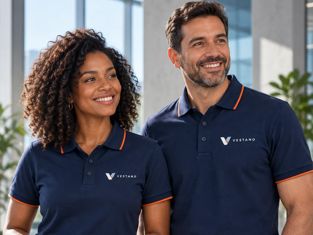 Equipe vestindo a linha Corporativo da Vestano