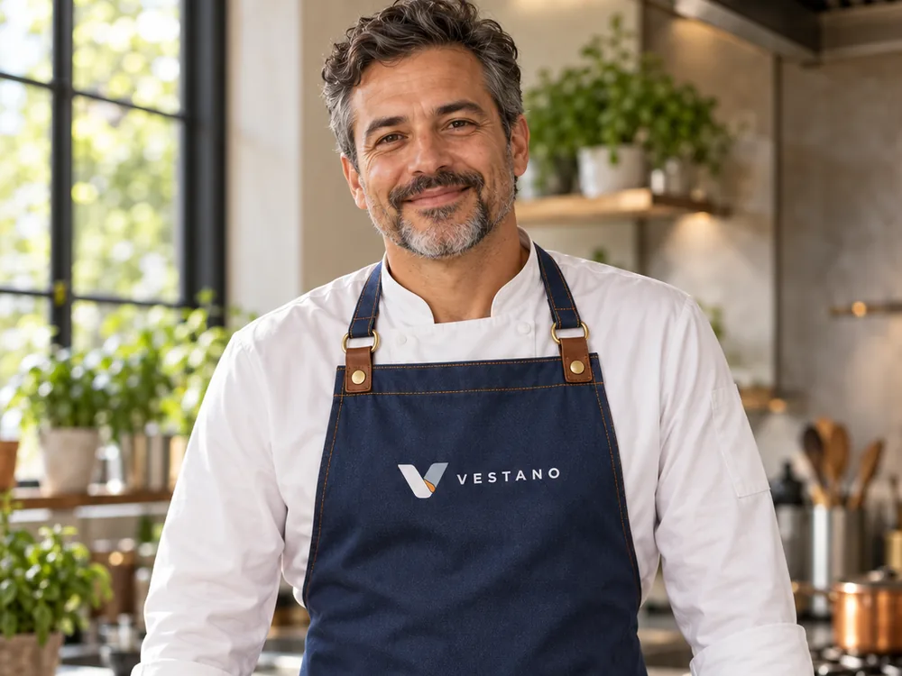Equipe vestindo a linha Gastronomia da Vestano