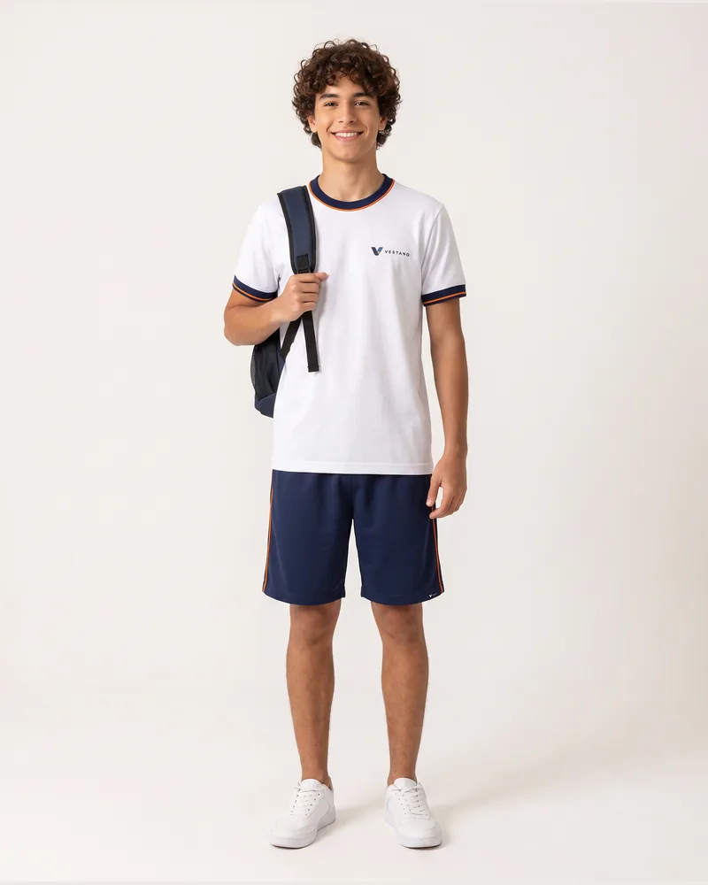 Kit Escolar Camiseta + Bermuda Masculino